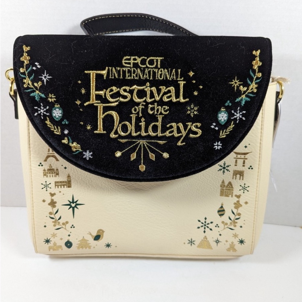 NEW 2023 Disney EPCOT Festival Black & Cream Crossbody Height 8” Length 10”